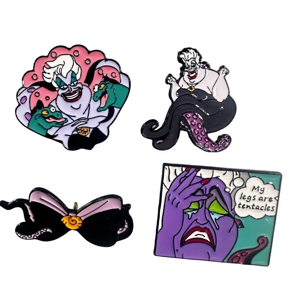 Ursula Villain Lapel Pins Little Mermaid Ariel Brooch Badge Jewelry READ